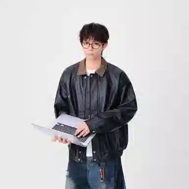 假日伯爵 美拉德穿搭美式做旧水洗复古翻领上衣外套皮衣高级感宽松休闲痞帅百搭日常通勤夹克 男女同款