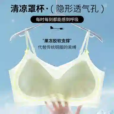 北极绒 无痕轻薄透气隐形软支撑聚拢上托防下垂细肩带无钢圈文胸 女款