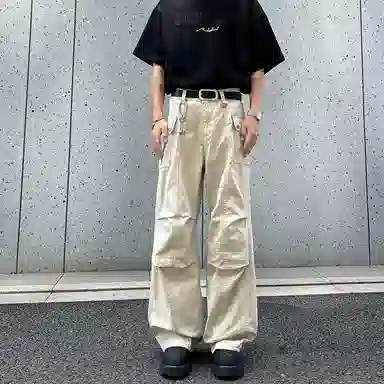 悍戈 美式高街复古轻奢小众工装裤 男女同款