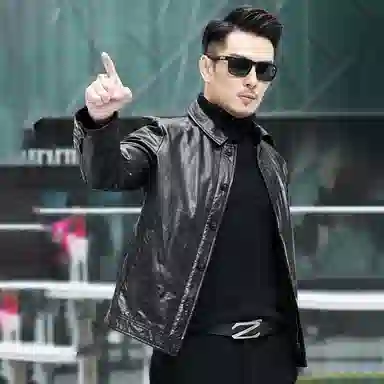 美式复古高档轻奢头层牛皮潮流工装皮夹克皮衣 男款