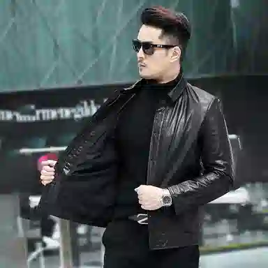 美式复古高档轻奢头层牛皮潮流工装皮夹克皮衣 男款