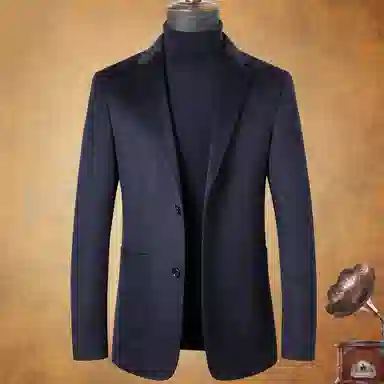 轻奢高端商务休闲百搭保暖羊绒羊毛呢西服外套西装 男款