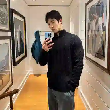 悍戈 融合多种风格的重磅小众高级感立领半拉链长袖内搭针织衫 男女同款