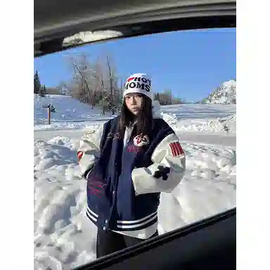 悍戈 美式复古潮流舒适百搭祖母刺绣运动棒球服外套夹克 男女同款