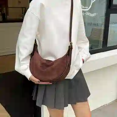 ORANGE BEAN Retro Matte Dumpling Bag