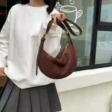 ORANGE BEAN Retro Matte Dumpling Bag