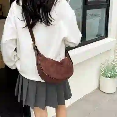 ORANGE BEAN Retro Matte Dumpling Bag