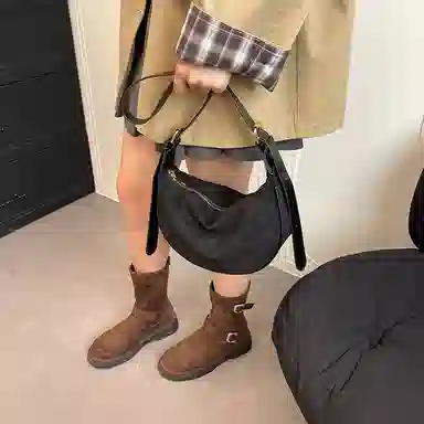 ORANGE BEAN Retro Matte Dumpling Bag