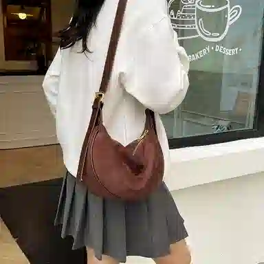 ORANGE BEAN Retro Matte Dumpling Bag