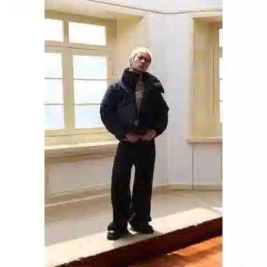 下层基础 极简短款纯色立领棉服 男女同款