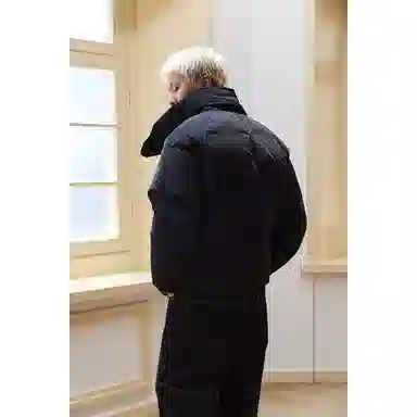 下层基础 极简短款纯色立领棉服 男女同款