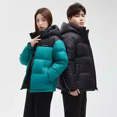 鸭鸭 时尚机能风工装宽松保暖百搭御寒防风连帽羽绒服 男女同款