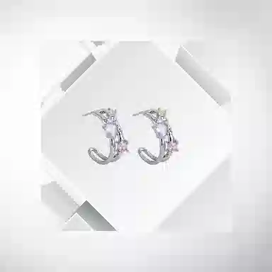 清脆小溪 彩色镂空甜酷风小众高级感简约多巴胺轻奢气质精致冷淡风甜美日常百搭 锆石 耳环 女款