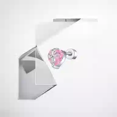 清脆小溪 粉钻爱心十字架森系小清新温柔甜美气质可爱少女日常通勤百搭#好运 钛钢 耳钉 女款