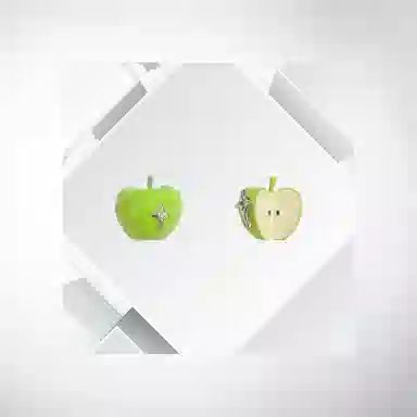 清脆小溪 星星苹果乐园小清新趣味可爱简约小众设计个性甜美风精致时尚潮流百搭 合金 耳钉 女款