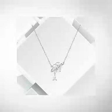 清脆小溪 星环爱心锁骨链 轻奢小众设计流苏甜美梦幻精致优雅气质高级感日常百搭 锆石 项链 女款