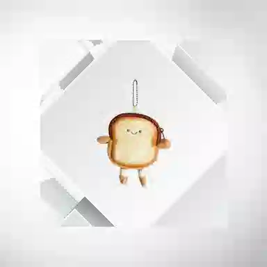 清脆小溪 吐司可爱创意切片面包趣味卡通公仔小巧包包挂饰简约时尚日常通勤百搭 毛绒 挂件 男女同款情侣款