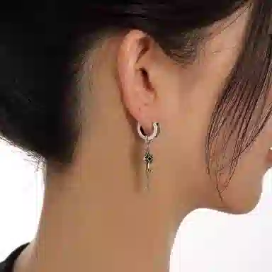 清脆小溪 潮流 复古十字架耳饰小众巴洛克风轻奢欧美系创意设计#好运 合金 耳环 女款