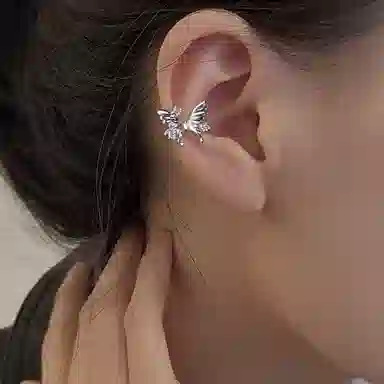 清脆小溪 翩翩起舞精灵耳饰超仙气质文艺甜美闪钻蝴蝶小众高级感设计个性百搭#好运 锆石 耳夹 女款