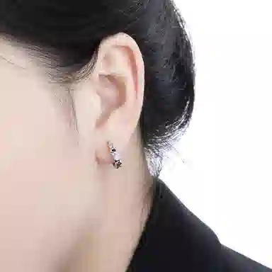 清脆小溪 轻奢 彩虹通勤百搭潮流高级感冷淡风气质优雅 合金 耳环 女款