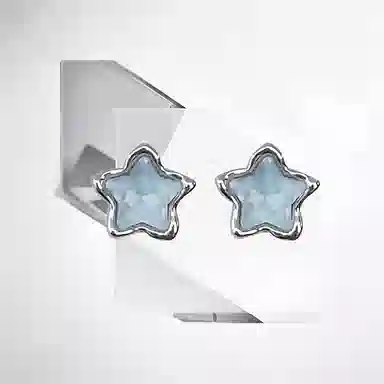 清脆小溪 极简炫彩璀璨星星 小众高级感 简约气质 精致小巧可爱 适合日常通勤 合金 耳钉 女款