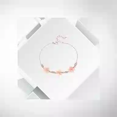 清脆小溪 桃色四叶草手饰 轻奢精致甜美温柔风优雅气质小众设计高级感浪漫百搭 合金 手链 女款