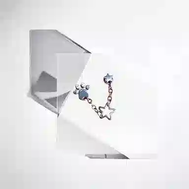 清脆小溪 神秘爪印 独特个性可爱猫爪镂空五角星链条双耳洞甜酷创意潮流精致简约高级感日常百搭 合金 耳钉 女款