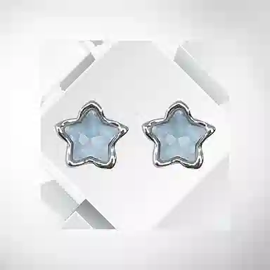 清脆小溪 极简炫彩璀璨星星 小众高级感 简约气质 精致小巧可爱 适合日常通勤 合金 耳钉 女款