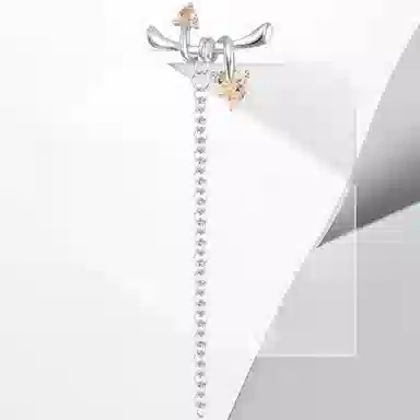 清脆小溪 轻奢 蝴蝶爱心 高级感搭配优雅气质风潮流 流苏#好运 合金 耳环 女款