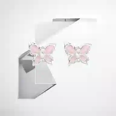 清脆小溪 梦幻蝴蝶 精致小巧甜美少女心 小众森系翩翩蝶舞温柔风 浪漫约会 优雅百搭#好运 合金 耳钉 女款