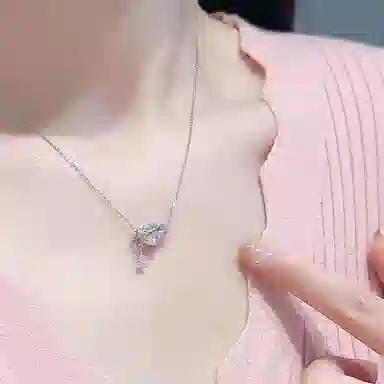 清脆小溪 星环爱心锁骨链 轻奢小众设计流苏甜美梦幻精致优雅气质高级感日常百搭 锆石 项链 女款