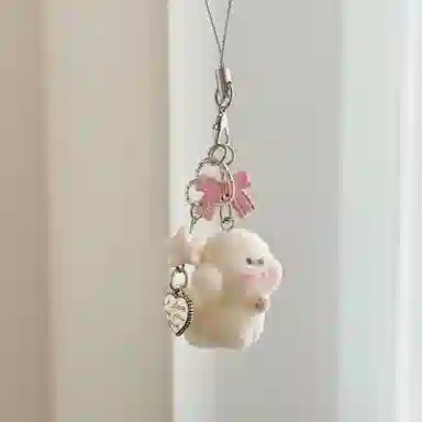 清脆小溪 萌萌可爱卡通小熊宝宝森系简约玩偶可爱手机链百搭 树脂 挂件 男女同款情侣款