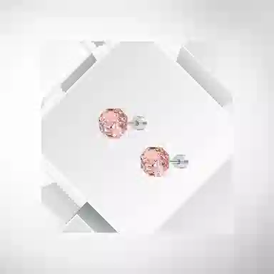 清脆小溪 爆闪华子八边玫瑰温柔甜美少女氛围感精致轻奢小众创意独特设计 浪漫约会 锆石 耳钉 女款