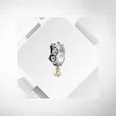 清脆小溪 铃铛小狗可爱涂鸦设计精致简约高级感小众创意个性日常百搭 合金 耳环 女款