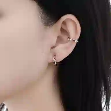 清脆小溪 创意 溶解元素耳饰 高级感轻奢气质冷淡风免穿孔 搭配 合金 耳夹 女款