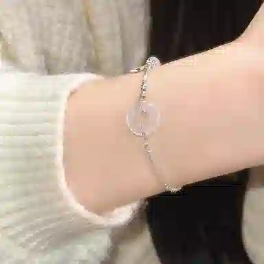 清脆小溪 新中式国潮碎银子平安扣 清冷感简约精致轻奢小众高级感设计显白百搭#好运 琉璃 手链 女款
