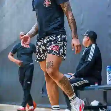 美式高街复古人像满印冰丝透气速干三分户外休闲短裤篮球裤 男女同款