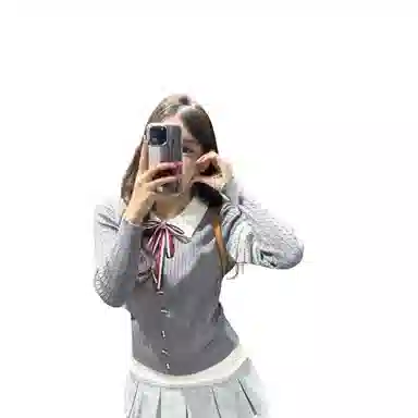 望莱仕 韩系学院秋季减龄辣妹长袖针织衫高腰半身裙名媛气质上衣裙装套装 女款
