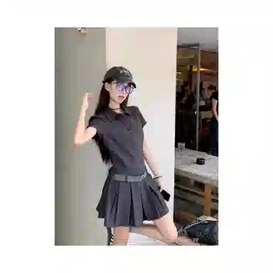 望莱仕 时尚潮流简约百搭短袖连衣裙 女款