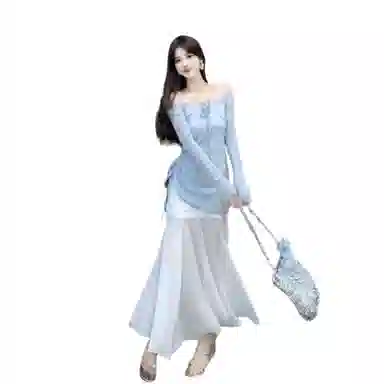 望莱仕 气质御姐风一整套女夏季防晒绑带罩衫收腰显瘦蕾丝吊带连衣裙裙装套装 女款