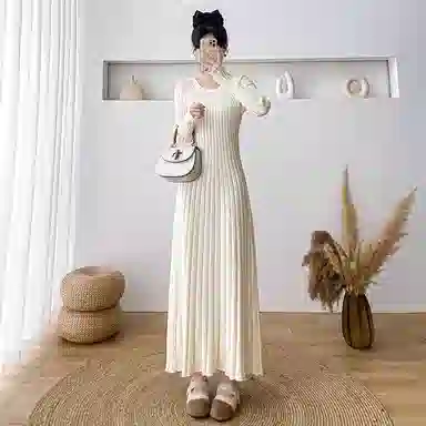 望莱仕 简约优雅休闲百搭长袖连衣裙 女款