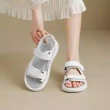 华耐 外穿舒适魔术贴百搭 沙滩凉鞋 女