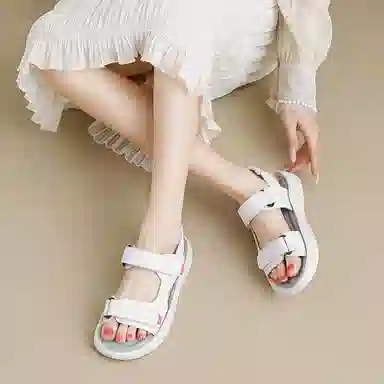 华耐 外穿舒适魔术贴百搭 沙滩凉鞋 女