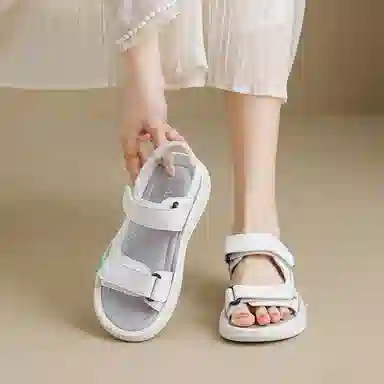 华耐 外穿舒适魔术贴百搭 沙滩凉鞋 女