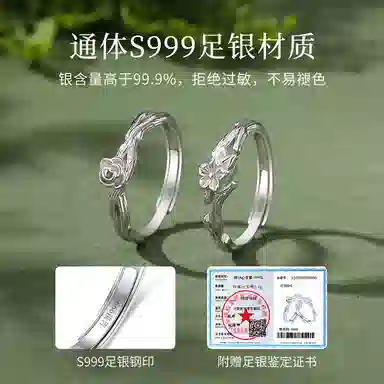 【姊妹对戒丨999足银】闺蜜款 匆匆那年 指间 融化 轻奢高级感 精致时尚百搭 纯银 戒指 女款