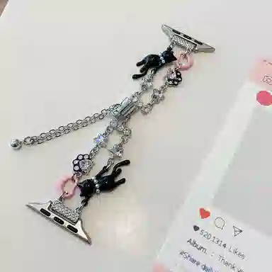 嘉丽兴 表带 苹果适用 金属 串珠材质 可爱金属串珠表带男女通用