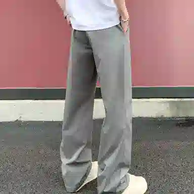 金贝勒 美式高街冰丝凉感花卉签名字体风基础款时尚百搭户外运动透气跑步日常通勤舒适宽松系带垂感无性别主义直筒休闲裤  男女同款