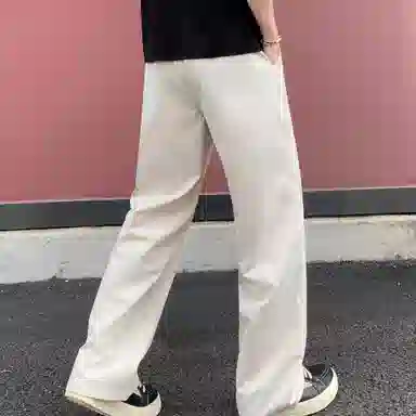 金贝勒 美式高街冰丝凉感花卉签名字体风基础款时尚百搭户外运动透气跑步日常通勤舒适宽松系带垂感无性别主义直筒休闲裤  男女同款