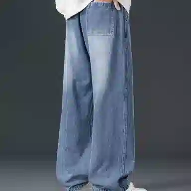 悍戈 美式复古宽松直筒百搭休闲显高显瘦潮牌长裤牛仔裤 男女同款