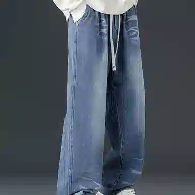 悍戈 美式复古宽松直筒百搭休闲显高显瘦潮牌长裤牛仔裤 男女同款